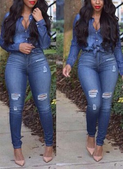 Long Sleeved Shirt Jeans Outfit 